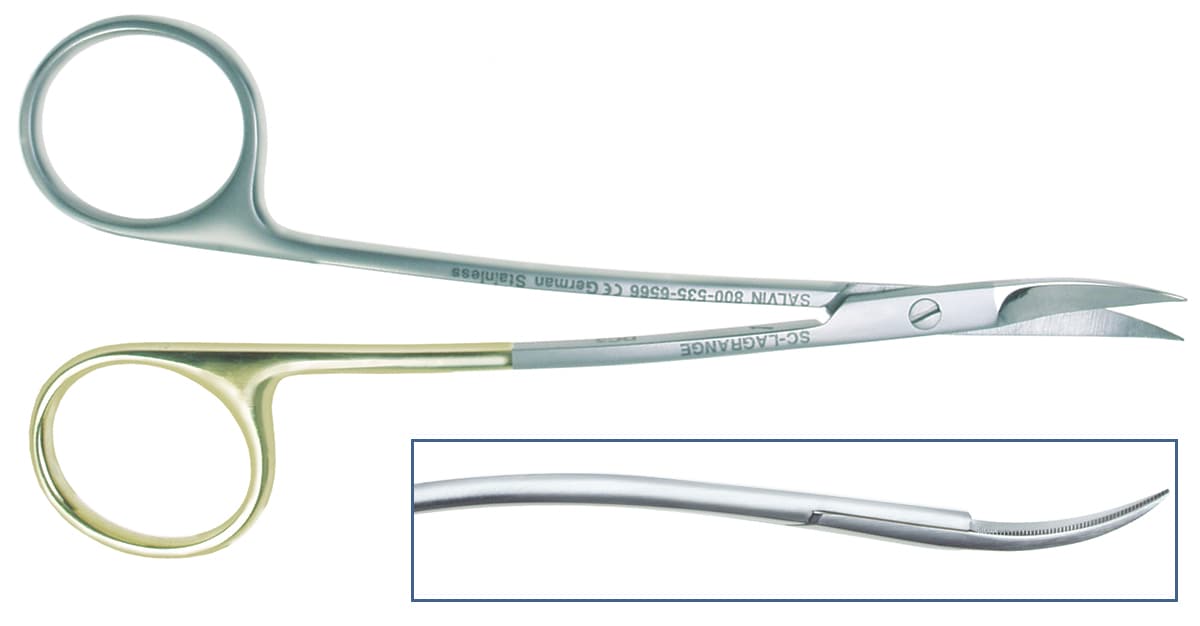 Salvin LaGrange SuperCut Serrated Scissors - 11.5cm Double Curved