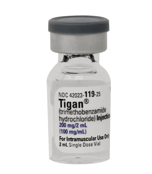 Tigan Trimethobenzamide HCI 200 mg/mL 2mL Single-Dose Vial 25/Box